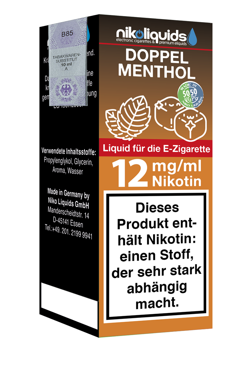 1-1042-12-10-50-niko-liquids-doppel-menthol-50-50-12mg Niko Liquids E-Liquid Doppel Menthol 50/50 10 ml