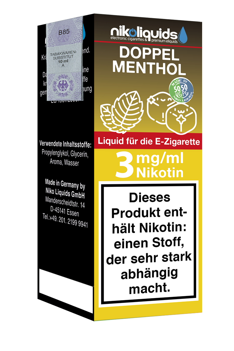 Niko Liquids E-Liquid Doppel Menthol 50/50 10 ml
