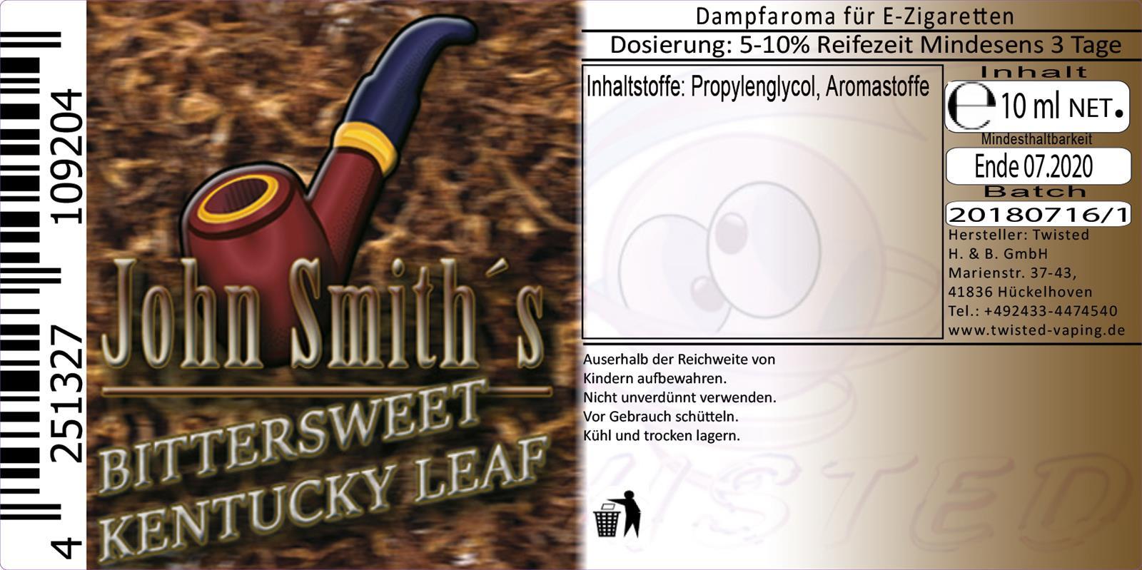 298-John-Smith-s-Blended-Tobacco-Flavor-Bittersweet-Kentucky-Leaf-10ml-Abverkauf-eventuell-MHD-1 Twisted John Smith´s Blended Tobacco Flavor Bittersweet Kentucky Leaf 10 ml